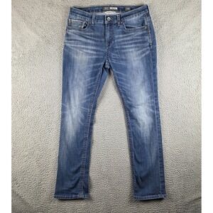 BKE Alec Jeans Mens 34R (33x31) Blue Straight Denim Stretch Casual